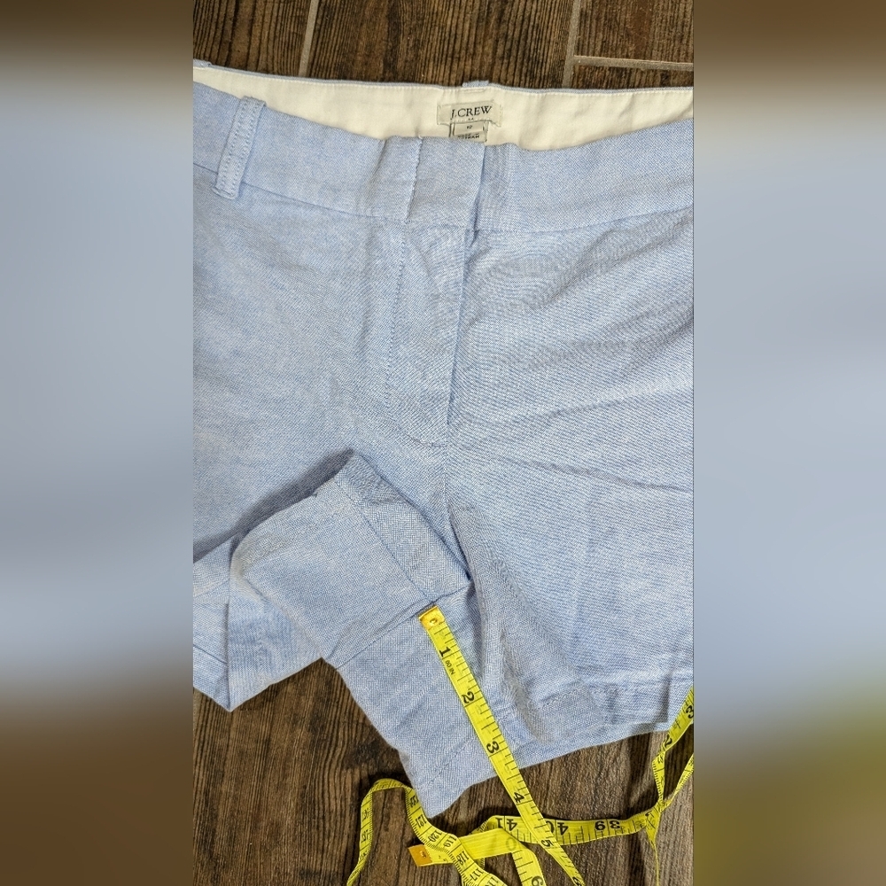 J. Crew Lightweight Chino Blue Cotton Shorts Size 12 - Picture 3 of 5